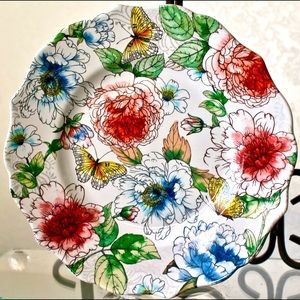 HARPER BY COVENTRY SALAD PLATE FLORAL BUTTERFLY NEW